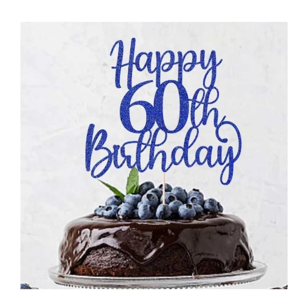 Unisex Unbranded Cake Topper 60th‎ Birthday Blue